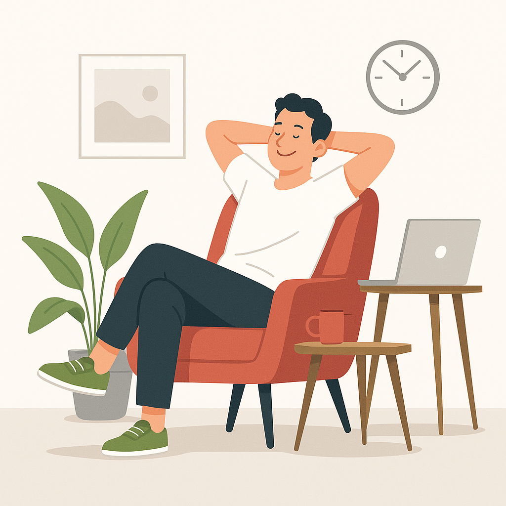 Propietario relajado mientras Armenia Short Stay administra su propiedad